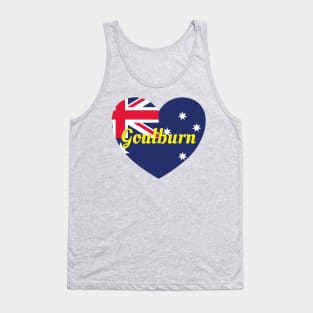 Goulburn NSW Australia Australian Flag Heart Tank Top